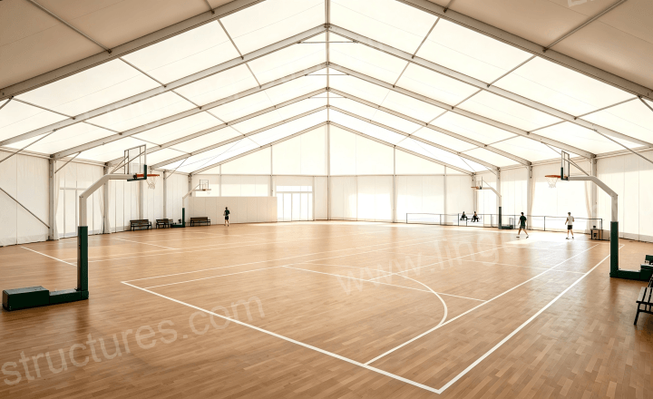 Exterior view of aluminum basketball hall