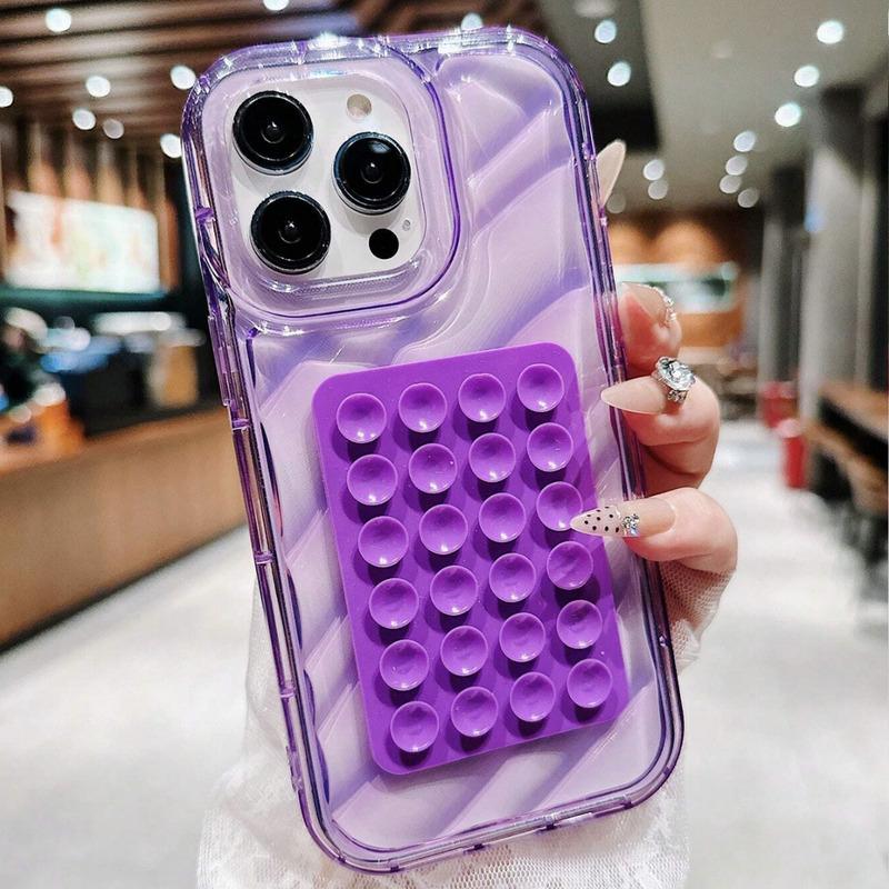 Foto de Funda transparente violeta. Incluye ventosas.