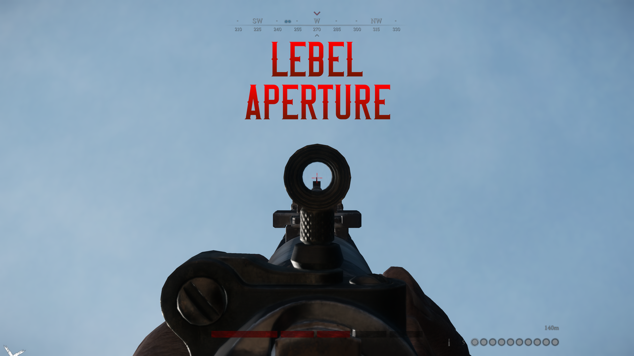 Lebel Aperture (flipped up) - right of center