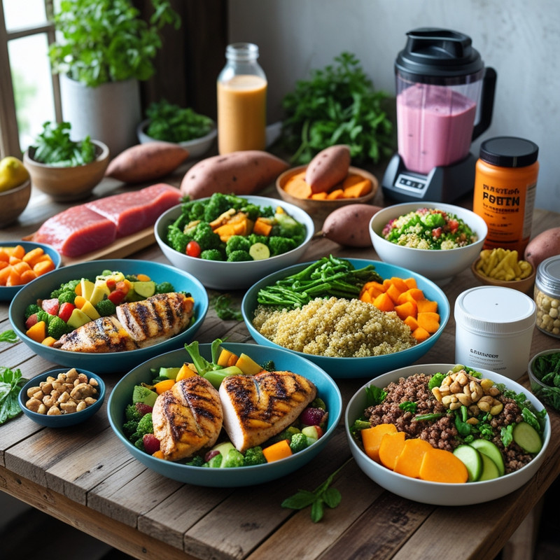 Muscle recovery meal prep with balanced micronutrient rich foods
