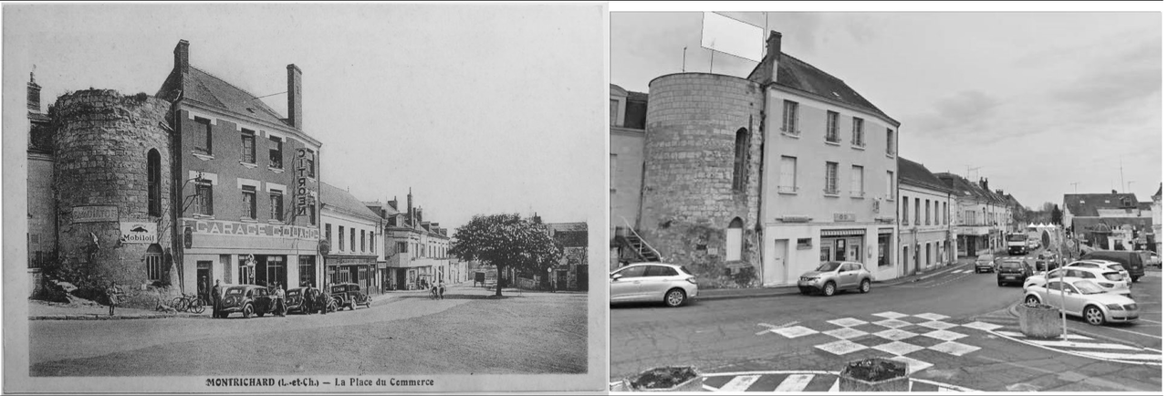 Montrichard La Place du Commerce CP et photo fif