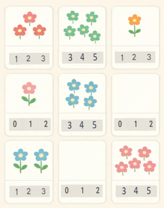 Counting flowers activity
