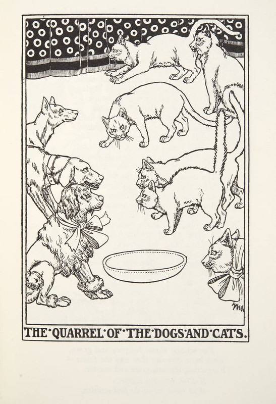 Percy-J-Billingshurst-The-Quarrel-of-the-Dogs-and-Cats-from-Fontaine-Fables-pub-1905-Meister-Dru