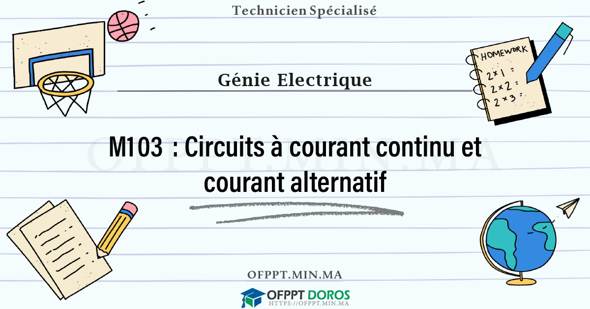 Sommaire détaillé du cours Circuits à courant continu et courant alternatif M103 OFPPT - Structure du module