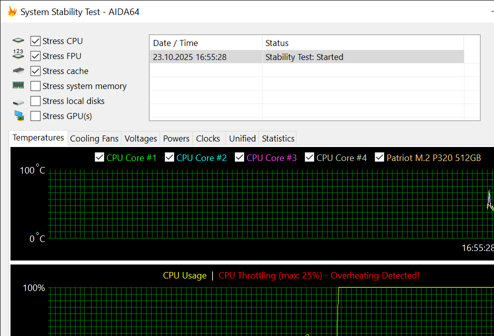 System Stability Test - AIDA64 23.10.2025 16_58_47