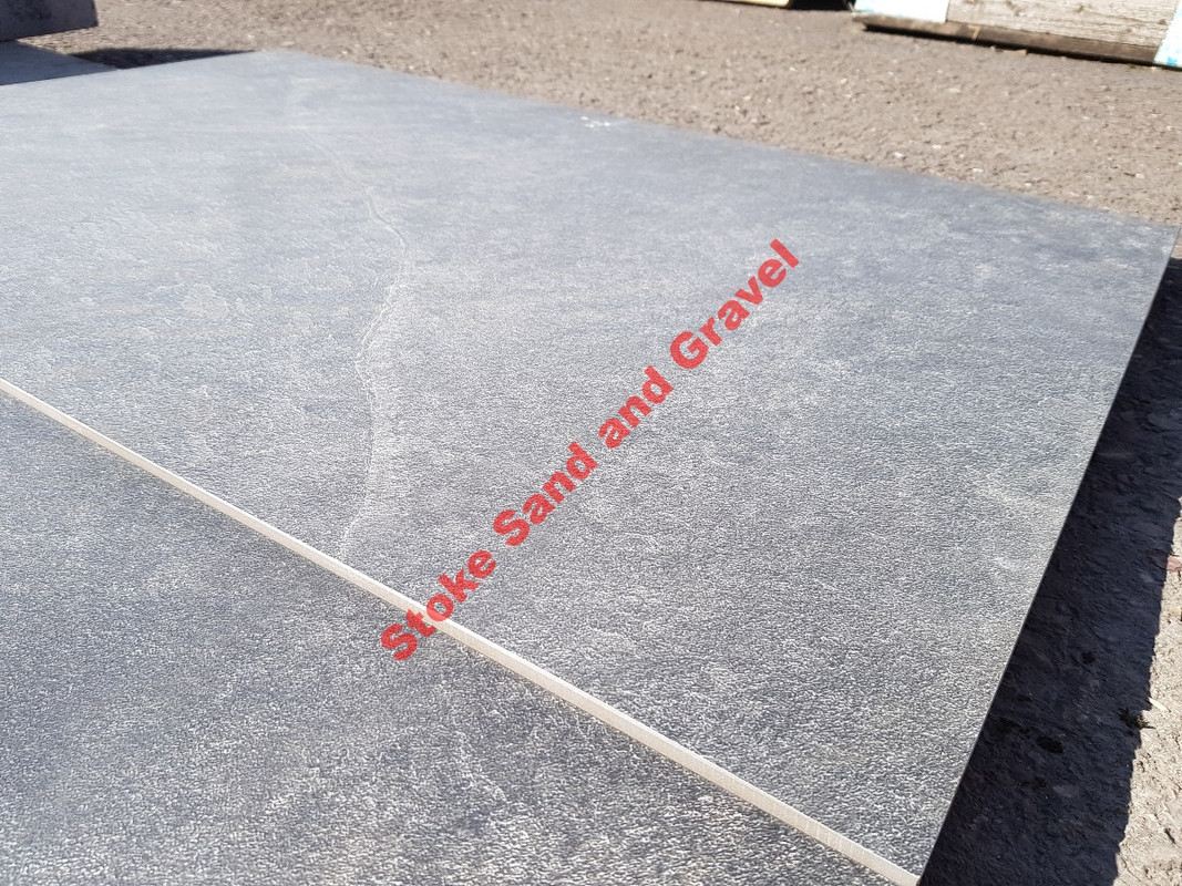 Black Porcelain Paving Slabs 20mm 900x600 Slate 21m2 Pack Vitrified