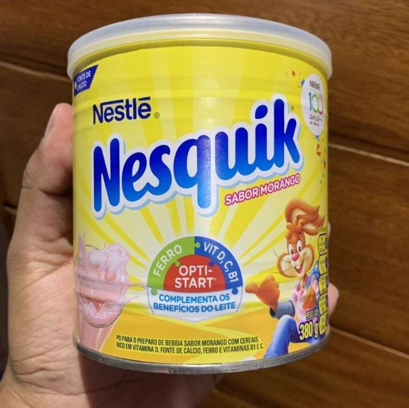 Achocolatado em Pó Nescau Nesquik Morango – Lata 380g