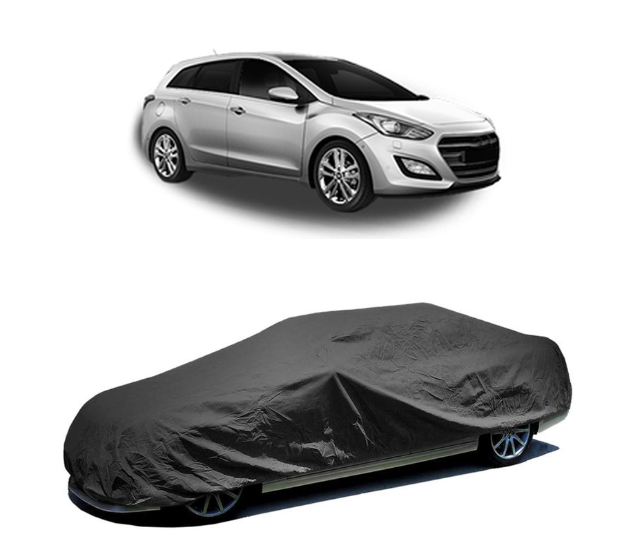 Husa tip prelata auto pentru HYUNDAI i30 Kombi Van (GDE, GD) 2015 - 2017,culoare negru, material textil impermeabil, rezistanta la intemperii praf UV, CARPASSION Husa Protectie