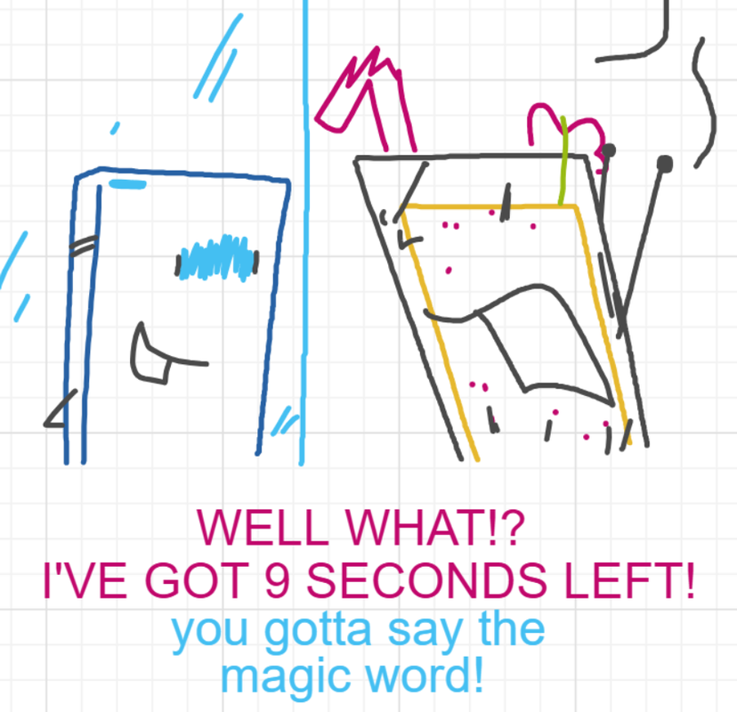 A panel from You're In Danger, Boy, episode seven of the Board Boards object show by Furretwalk/WalkingFurret.
