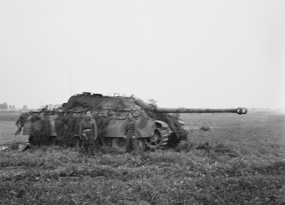 One of several Jagdpanthers knocked out near Gheel (Velveeken), 