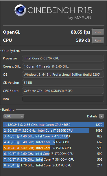 cinebench (on)