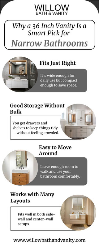 Why a 36 Inch Vanity Is a Smart Pick for Narrow Bathrooms
