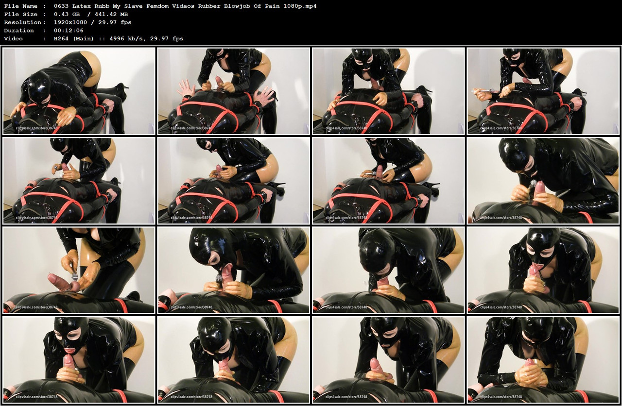 0633 Latex Rubb My Slave Femdom Videos Rubber Blowjob Of Pain 1080p mp4