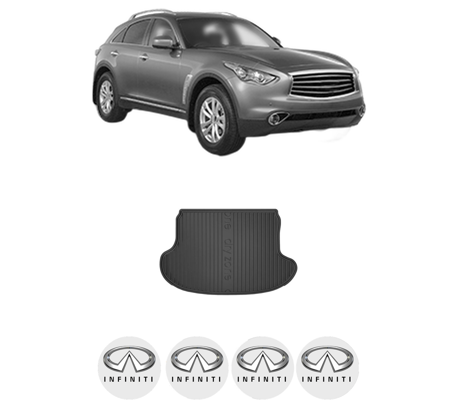 Tavita Portbagaj INFINITI QX70 din 2013-2014, Protectie Portbagaj Auto, 4x Stickere auto cu INFINITI