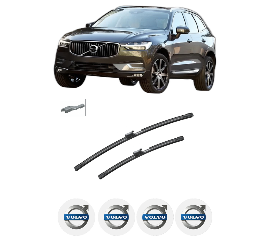 Set stergatoare auto VOLVO XC60 II (246) din 2017-2022, pentru parbriz auto, 2 bucati, Bosch Aerotwin Jet Blade, din cauciuc siliconat rezistent, 4 Stickere Auto VOLVO