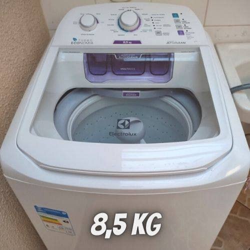 Máquina de Lavar Roupas Electrolux 8,5kg Branca Essential Care LES09 com Diluição Inteligente e Filtro Fiapos 110V