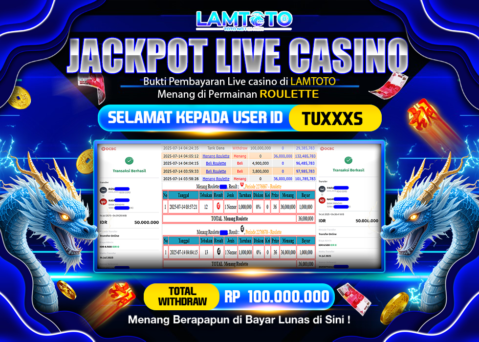 BUKTI JACKPOT LUNAS LAMTOTO