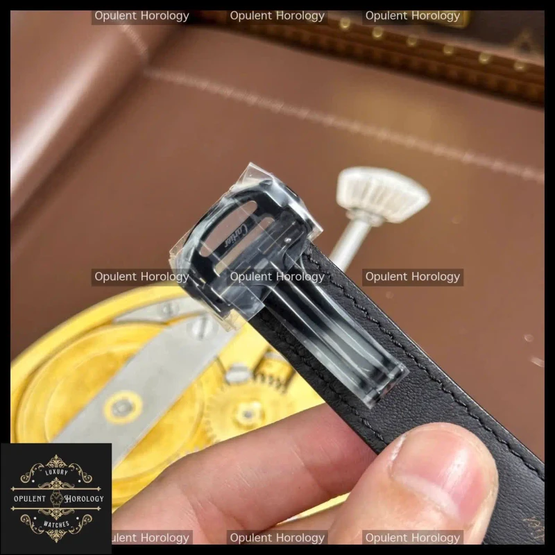 Cartier Santos Skeleton Watch 39.8mm | Black Leather Strap - Super Clone