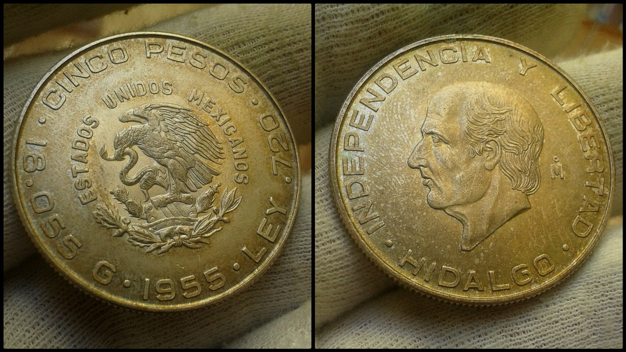 México, 5 Pesos de 1955.  Polish-20210526-070943676