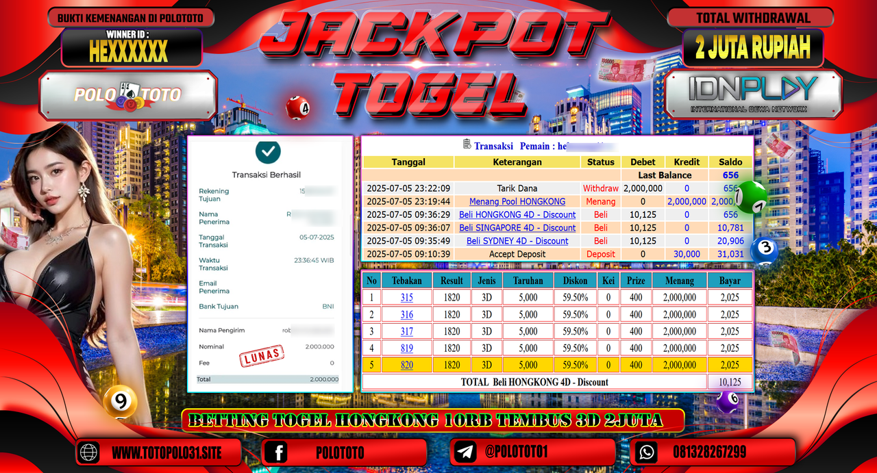 POLOTOTO JACKPOT TOGEL HONGKONG LOTTO Rp.2.000.000,-