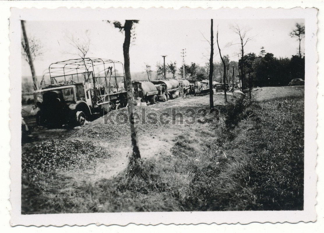 Foto französische Treibstoff Kolonne vernichtet 