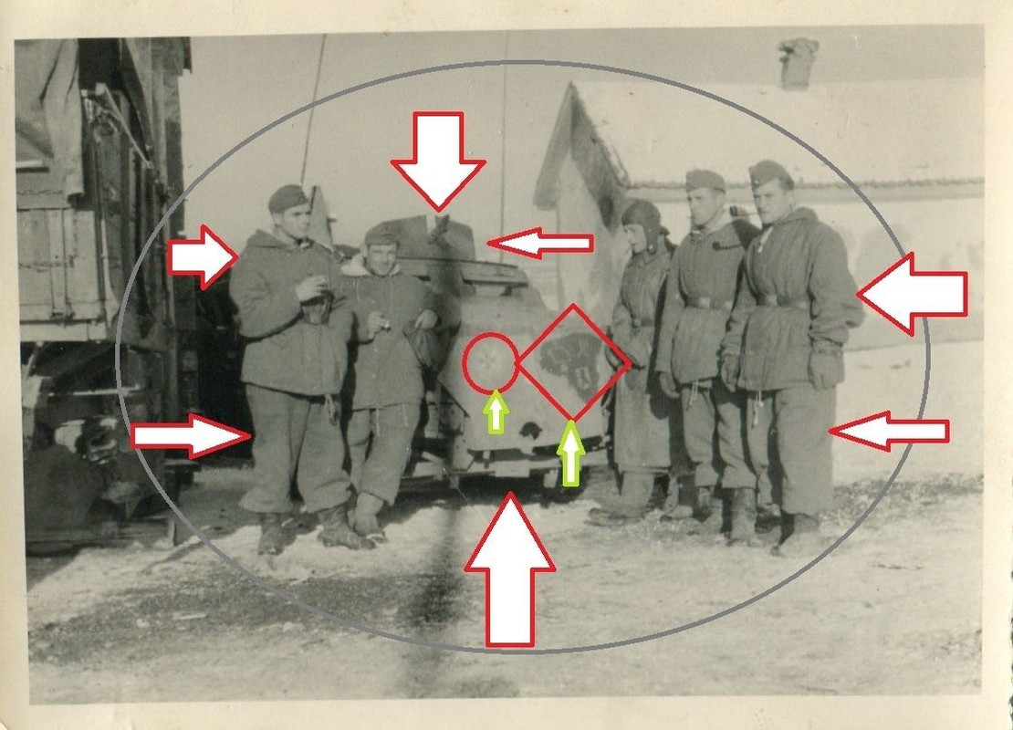 Foto WW II Schützen Pz Kennung WOLF Soldaten in 