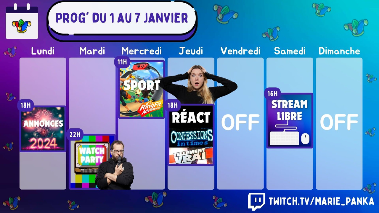 PROGRAMMATIONS - planning de stream