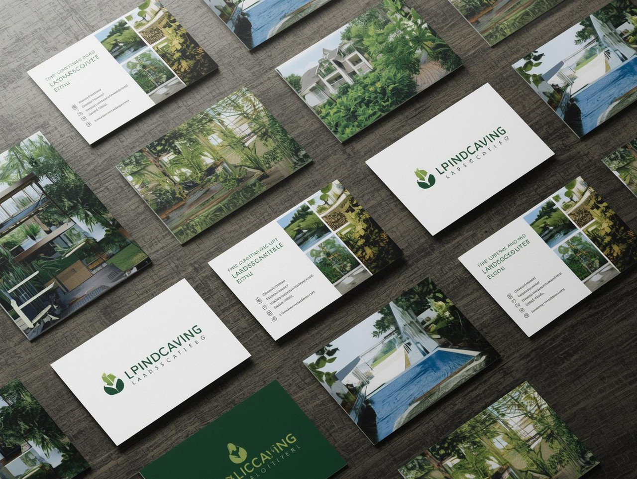 Landscaping company custom business card examples