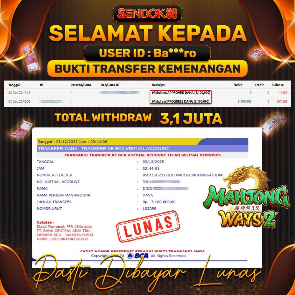 SENDOK88 JEPE! MAHJONG WAYS 2 Rp 3.100.000,- LUNAS!