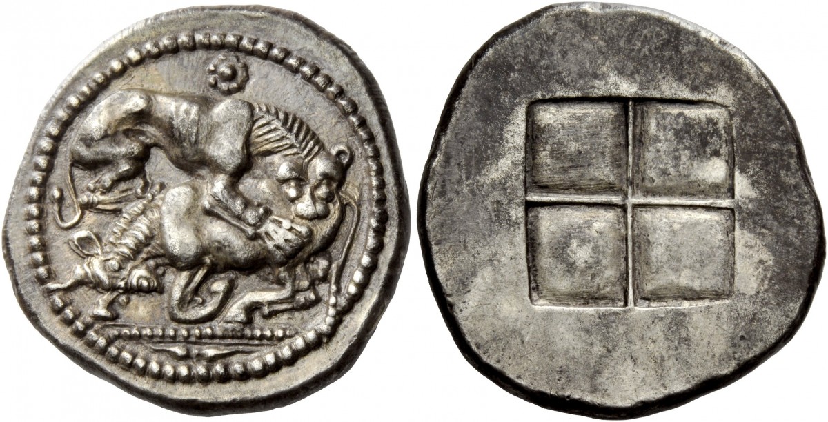 Tetradracma ático. Akanthos (Acanto, Actual Ierissos. Grecia). Año: 470-430 a.C. 3359598