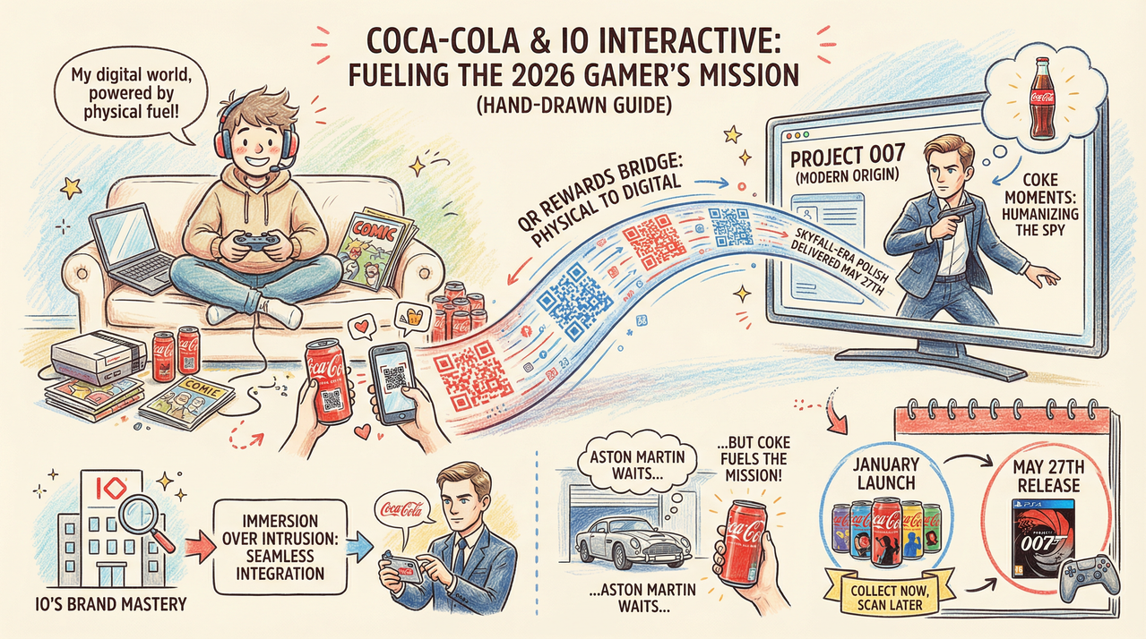 007 First Light Coca-Cola Deal Goes Beyond Product Placement - Exclusive Missions Confirmed 1 James Bond inspired gaming setup with luxury brand logos