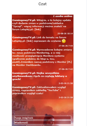 Screenshot 2026 09 23 081058 czat na stronie internetowej gamingowytv ct8 pl