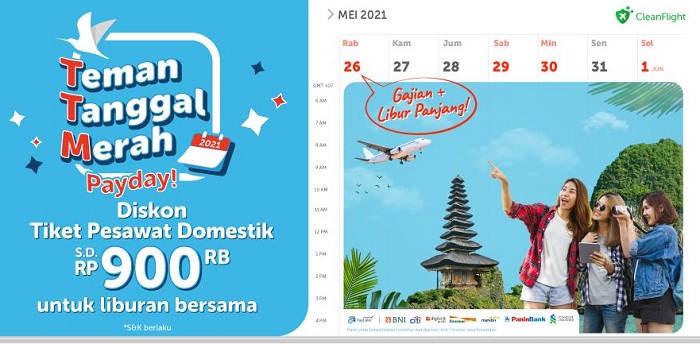 Promo tiket pesawat domestik dari Traveloka