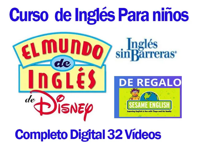 Vídeo curso de inglés disney para niños interactivo lúdico 8 DVD