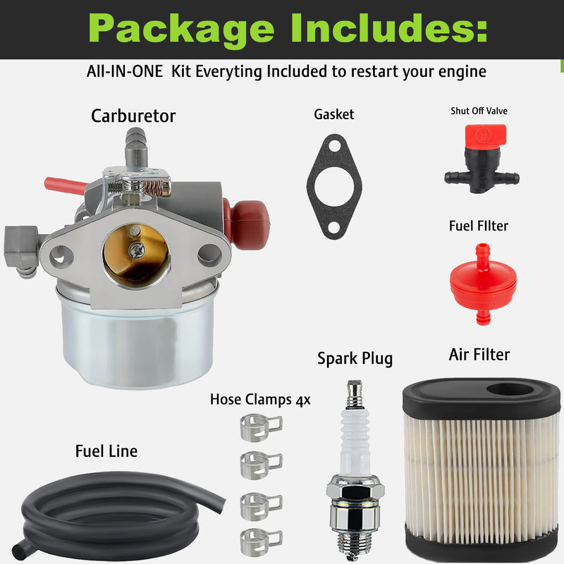 Carburador Para Cortadora De Césped Sears Roebuck Modelo 143.995002 - Compatible Con 4.5HP A 6.75HP