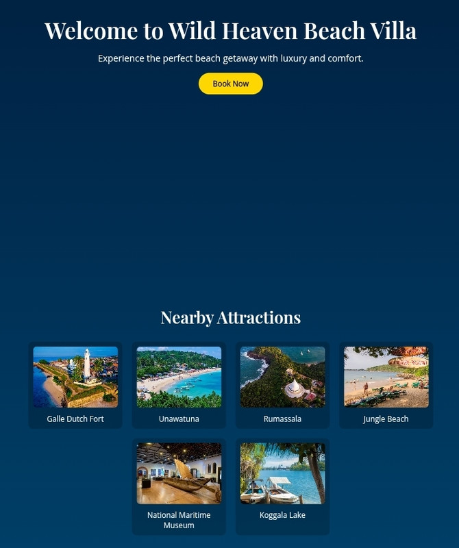 Wild Heaven Beach Website screenshot