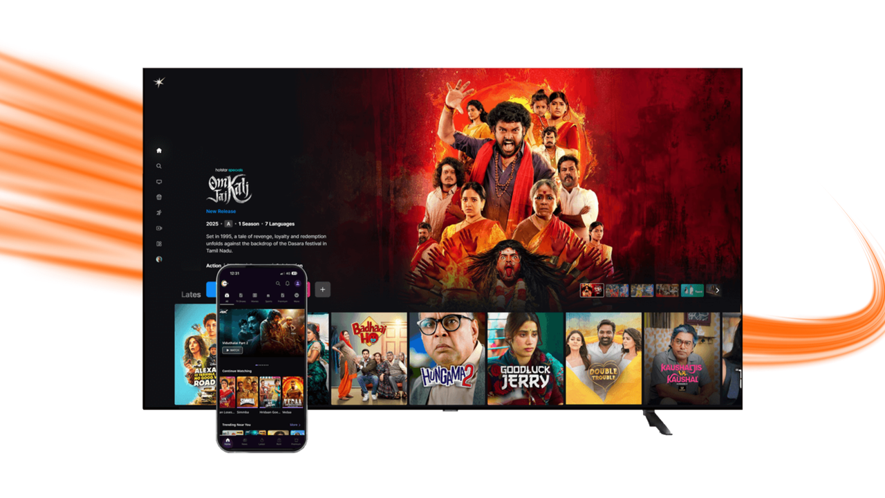 Entertainment on TV and mobile phone