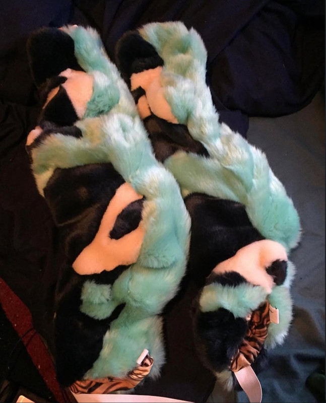 a image of handmade fursuit arm sleeves
