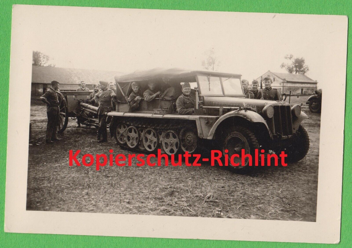 Wehrmacht Polen 1939 leichte Halbketten-Zugmaschine & Geschütz BEUTE