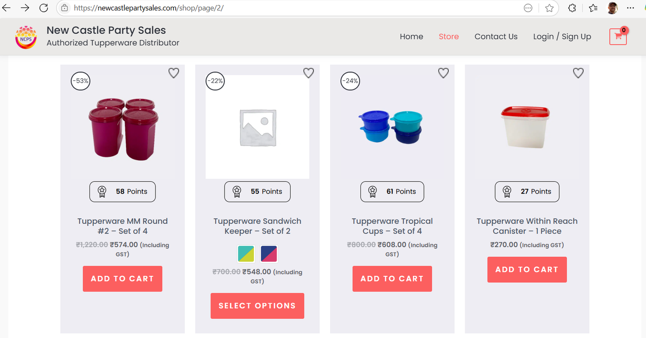 Shop Page Listing