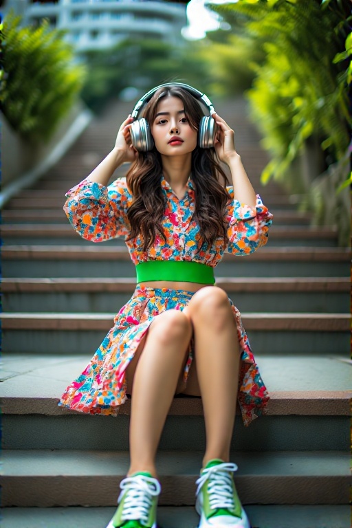 A-young-woman-sits-on-outdoor-5