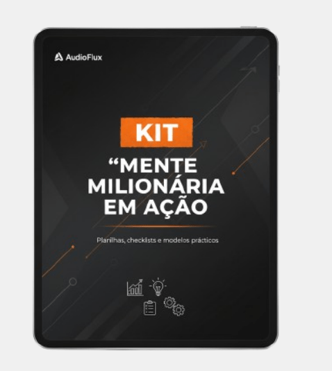 Mockup para o Kit 'Mente Milionária em Ação'