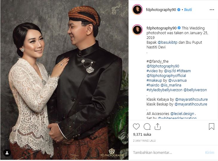 Foto Pernikahan Ahok dan Nastiti Devi