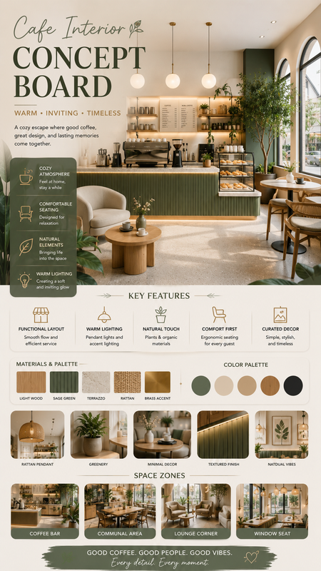 Cafe Interior Concept Board Generator