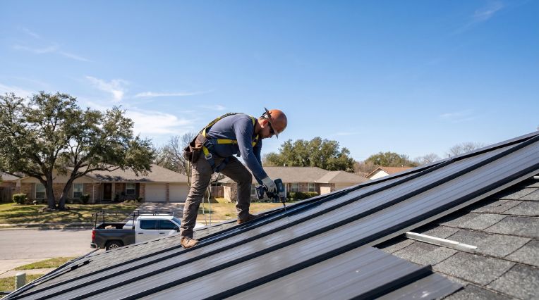 Metal roof overlay installation steps San Antonio TX