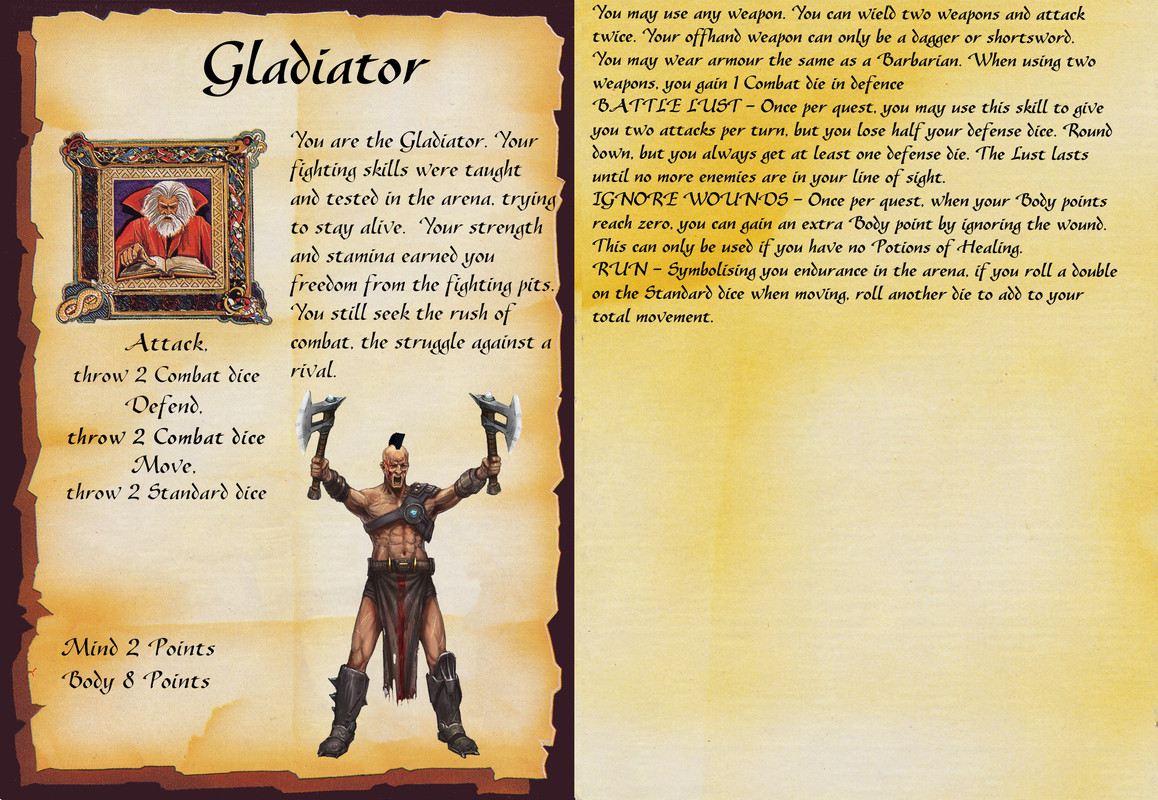 Character card Gladiator