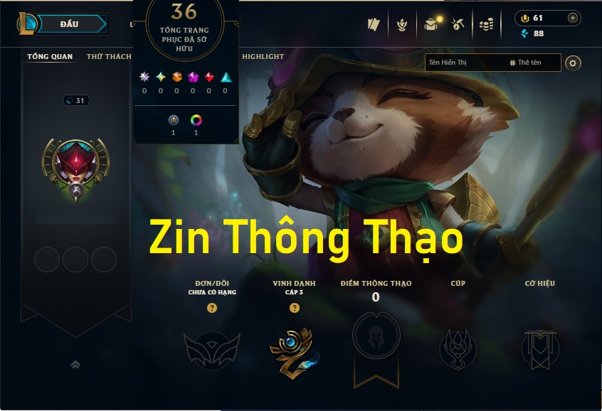 Acc LMHT # - Không Khung
