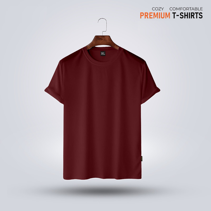 Mens Premium Solid T-Shirt- Maroon