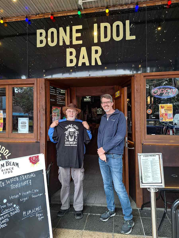 Dave & self outside Bone Idol