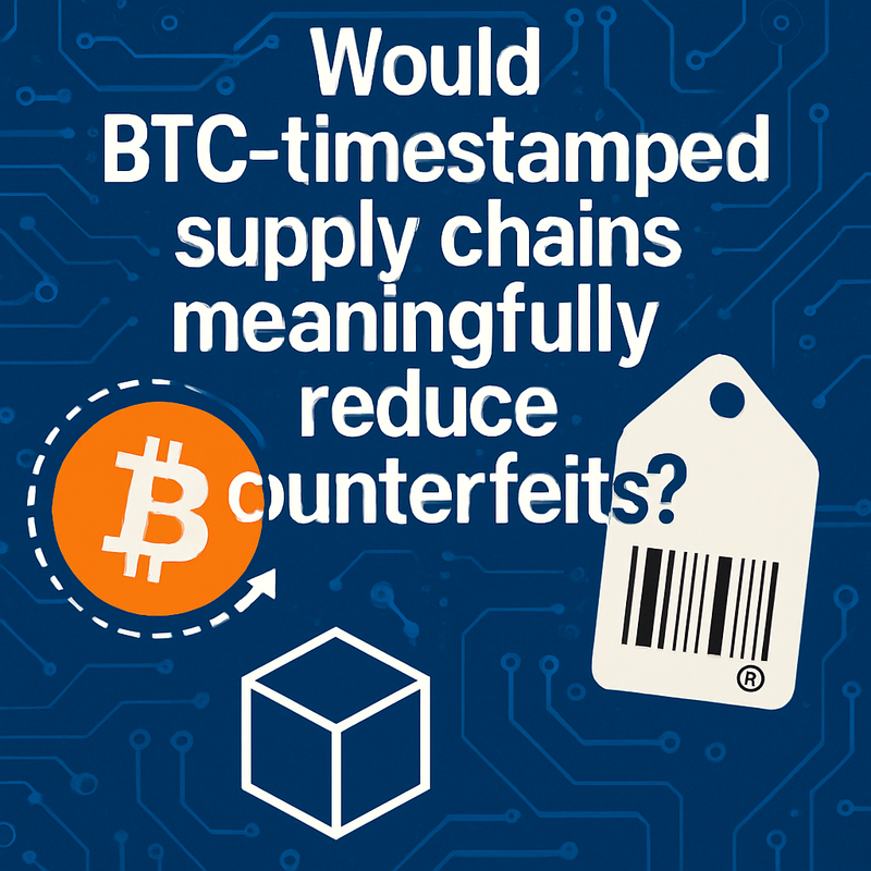 Would BTC-timestamped supply chains meaningfully reduce counterfeits?